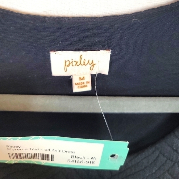 PIXLEY FIORENZA TEXTURED KNIT DRESS IN BLACK, SZ MEDIUM - Picture 4 of 14